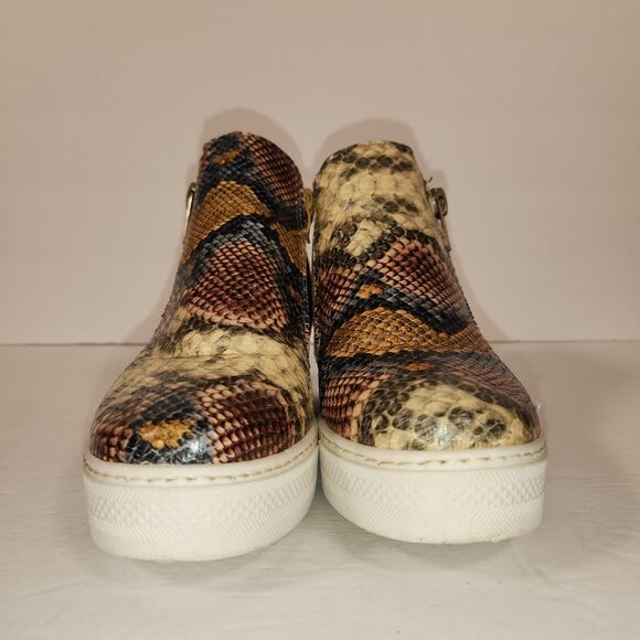 BAMBOO Rise-01 High Top Wedge Platform Sneaker Womens 7 Multi Camo Snakeprint - Picture 3 of 10